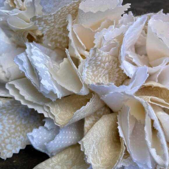 Handmade Cotton Fabric Wreath - Picture 2 of 2